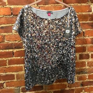 Vince Camuto silver sequined top (Large)